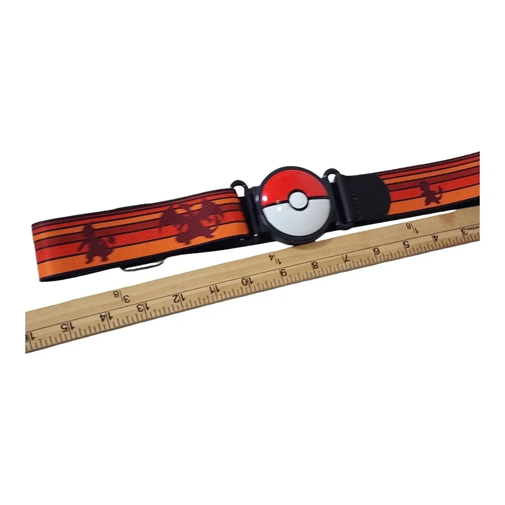 Pokemon Charizard Retro Sunset Elastic Cinch Belt Poke Ball Buckle Orange Mens